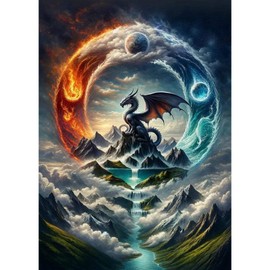 TOSTOG 5D Diamond Painting for Adults, Dragon Diamond Painting Kits Pictures, Diamond Painting DIY Diamond Painting Picture Set 30 x 40 cm for Wall Decoration