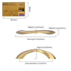 Amerdeco 10 Pack Champagne Bronze 3 Inch(76mm) Hole Centers Kitchen Arch Twisted Cabinet Pulls Cabinet Hardware for Cabinets Cupboard Handles Drawer Pulls ZH0048