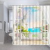 Fsfusvk Sea View Shower Curtain Ocean Fantasy Castle Balcony Dreamy