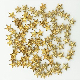 100pcs 10mm Star DIY Leathercraft Metal Punk Studs Rivet Spikes Nailheads (Gold)