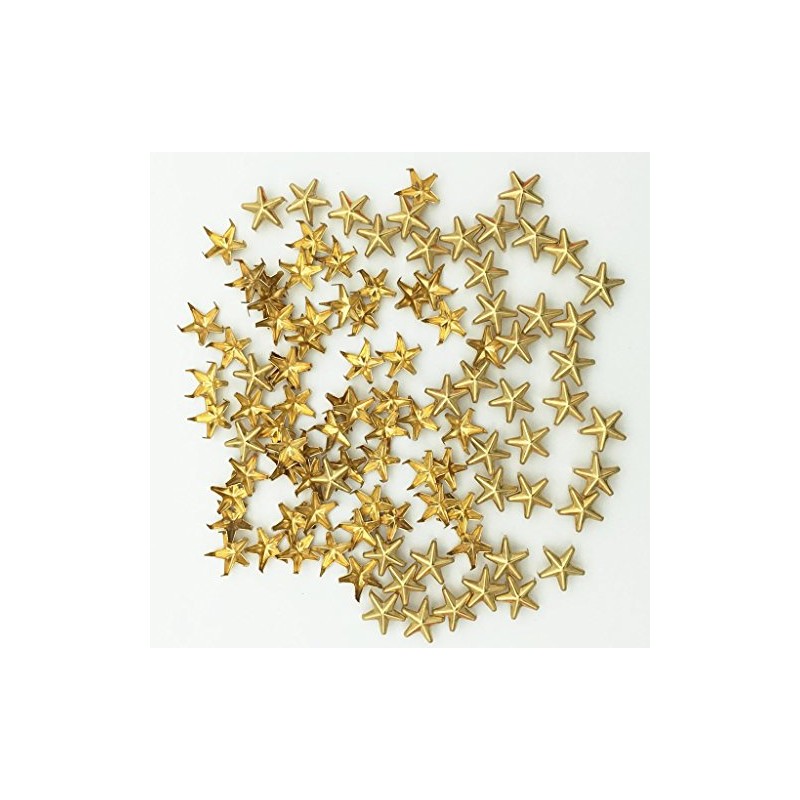 100pcs 10mm Star DIY Leathercraft Metal Punk Studs Rivet Spikes