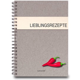 Luminick Recipe Book, Recipe Collection, Cooking Recipes, Modern Design, 44 Pages DIN A5 for Writing Yourself, Enter & Collecting, for Own Recipes, DIY, 350 g Cardboard with Spiral Bound