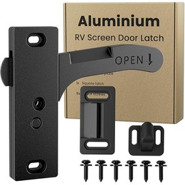 Safoner Aluminum RV Screen Door Latch Right Handle Replacement Kit for Travel Trailer, Camper, Motorhome- RV Accessories for Inside