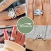 Wuziwen 4 Carats Wedding Engagement Band Rings for Women Sterling