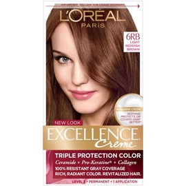 L'Oreal Excellence Creme Triple Protection Hair Color, Light Reddish Brown (Warmer) [6RB] 1 Each (Pack of 2)