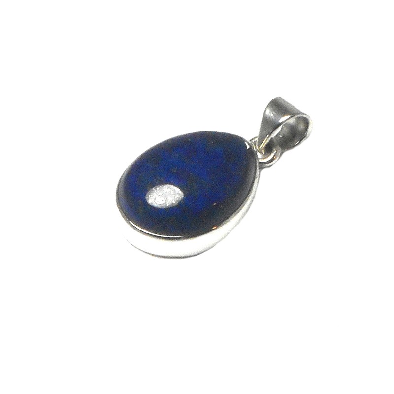 Teardrop Afghanistani Lapis Lazuli Sterling Silver 925 Gemstone Pendant -