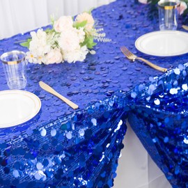 Royal Blue Sequin Material by The Yard 5mm Mermaid Fabric with Big Sequins 18mm Glitter Fabric for Sewing Clothing DIY The Wedding Dress/Pillow Cushion Cover/Tablecloth