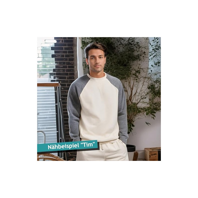 JULENDO Men's Sewing Pattern Raglan Jumper "Tim" Size 44-60 (XXS-4XL)