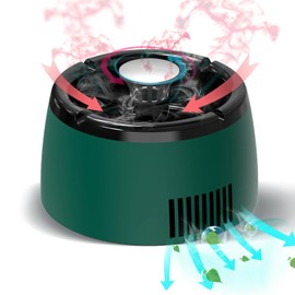 Smokeless Ashtray Air Purifier Clean Air Ashtray Unique Present for Men Smokeless Ashtrays for Home Car Indoor Office (Green/Black)