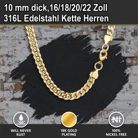 Rajputana Cross Necklace for Men, 316L Stainless Steel Chain, Men's Cross Chain Necklace, Layered Cuban Figaro Chain, Christian Jewellery Gifts, 16/18/20/22 Inches, No Gemstone