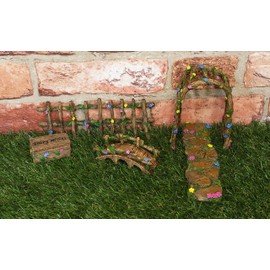 Toyland® 5 Piece Fairy Garden Decorative Accessory Set & 1 Pack of Stickers - Miniature Fairy Accessories