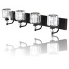 Ralbay Black Crystal Vanity Light Fixtures 4 Light Crystal Bathroom