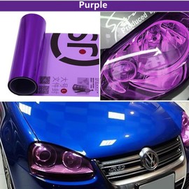 Car Light Tint Film Car Light Film Sticker Headlight Fog Light Tinted Color Films Sticker Auto Smoke Film Sheet Sticker Cover for Car Headlight Brake Lights Taillight Fog Light(Purple,30x200CM)