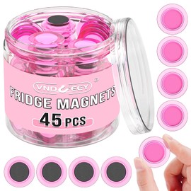 VNDUEEY 45 Pcs Round Whiteboard Magnets, Refrigerator Magnets, Dry Board Fridge Magnet, Magnets Fridge Decorative, Small Magnets Teacher Supplies for School, Home, Office(Pink, 3cm/1.18in)