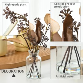 Abzo Fake Plants in Glass Vase with Faux Water， Eucalyptus Stems Leaves Artificial Plants Indoor for Centerpiece Table Decorations Office Farmhouse Wedding Kitchen Home Decor.