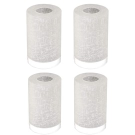 Eidonta 4 Pack White Linen Frosted Glass Lamp Shade Covers, 5.9in Height, 3.9in Diameter, 1.65in Fitter, Cylinder Light Fixture Lampshade, Glass Shade Replacement Globe for Chandelier Wall Sconce