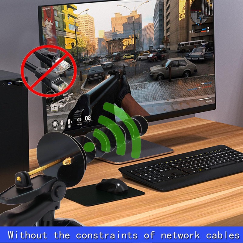 2.4GHz Yagi Directional Antenna Long-Range USB WiFi Adapter Compatible with