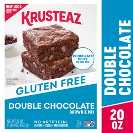 Krusteaz Gluten Free Baking Mix, Double Chocolate Brownie Mix, Gluten Free with No Artificial Flavors, Colors or Preservatives, 20 Ounce Box (Pack of 6)