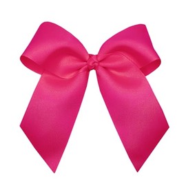WD2U Girls Large 6" Grosgrain Knotted Hair Bow with Tails on French Clip Barrette (Fuchsia)