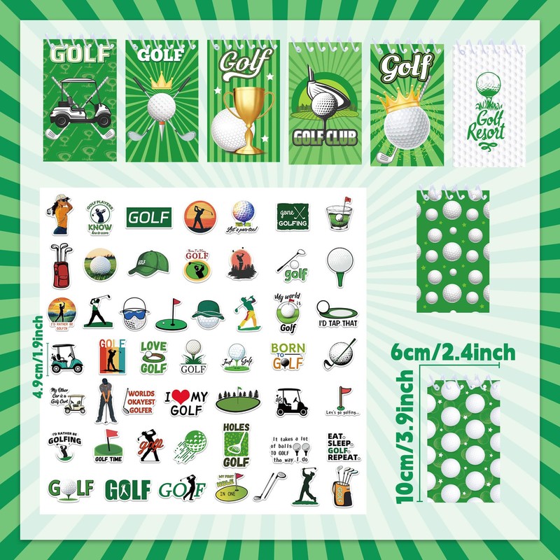 LaVenty Golf Pocket Notebook Stickers Golf party bag fillers Progress