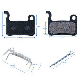 Selyse 4 Pairs Brake Pad Bicycle Disc Brake Pads Resin Half Metal Mountain Bike Disc Brake Pads & Spring for Shimano Deore XT XTR LX SLX Hone Alfine Saint