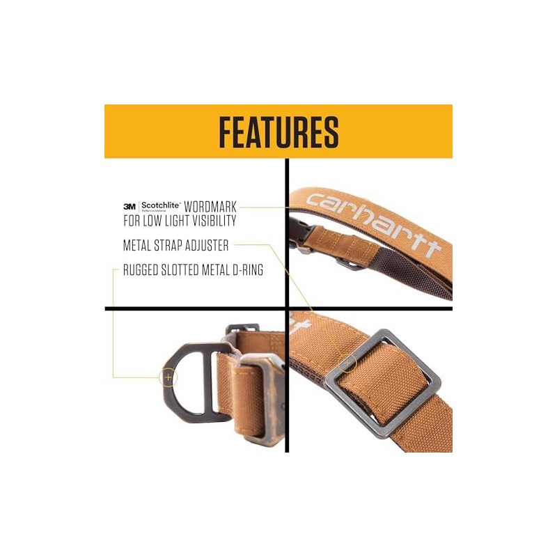 Carhartt Field - Collar para Perro, Totalmente Ajustable, Tela Duradera