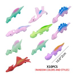 10 Pieces Finger Toys, Slingshot Dinosaur Finger Toys, Rubber Toys, Dinosaur Catapult, Kids Toys, Stress Relief Small Toys