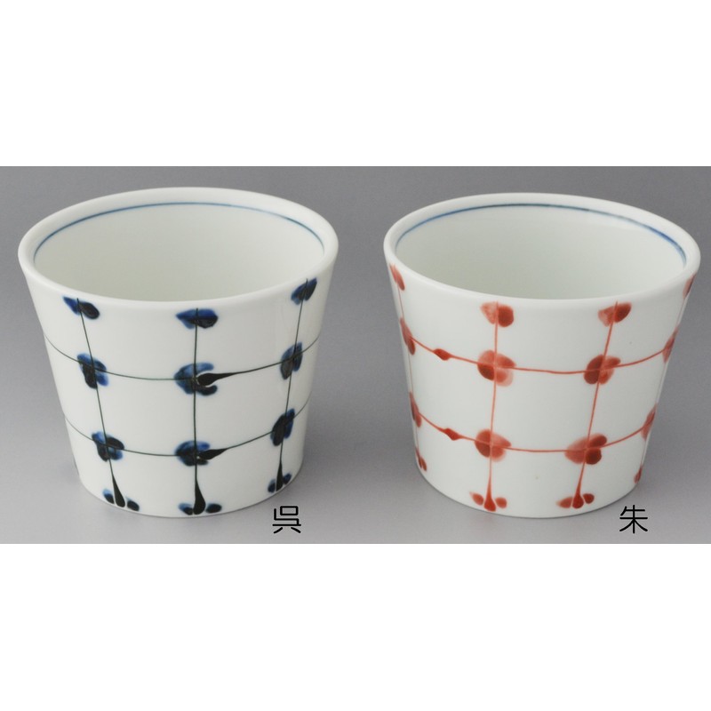 Hasami Ware 33612 Fukuho Kiln Soba Boar Mouth Point Lattice,