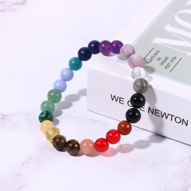 Cupimatch Women's Healing Crystal Bracelet: Stretch Bracelet Elastic Women's Bracelet Natural Stone Bracelet for Yoga Meditation and Anxiety Relief