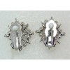 Faship Stunning Black Crystal Floral Clip On Style Earrings -