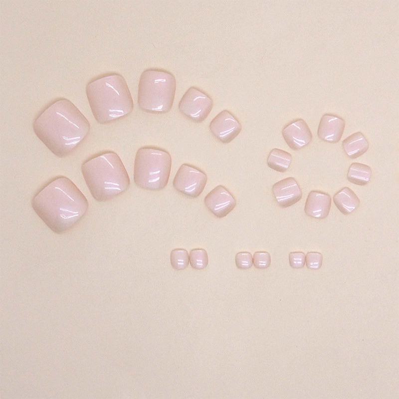 Aurora White Press on Toenails Short Square Fake Toe Nails