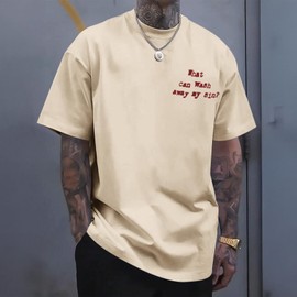 Lubpow Christian Shirts for Men Religious Faith Bible Verse T Shirt Jesus God Inspirational T-Shirt Cross Graphic Tee Top(Apricot1,L)