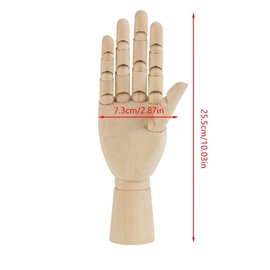 Wooden Hand Model, Mannequin Hand Flexible Movable Fingers Manikin Hand Figure, Ideal for Arts Drawing, Sketching, Painting (2)