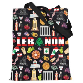 LEVLO Lebanon Tote Bag Lebanon Travel Souvenir Gift The Republic of Lebanon Trip Shoulder Bag Lebanon Vacation Merchandise, Lebanon Bt, M
