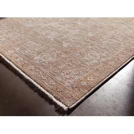 Well Woven Ethos Serenity Beige 5'3" x 7'7" Area Rug - Dense Textural Earthy Neutrals - Central Asian Tekke Inspired - Easy Clean Stain-Resistant - Perfect for Cozy Spaces and High-Traffic Areas