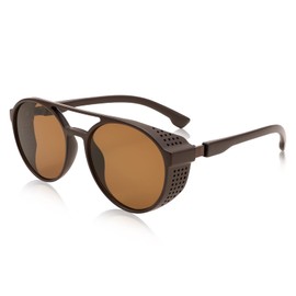 FEISEDY Classic Steampunk Sunglasses for Men Women Retro Round Gothic Shades Eyewear UV400 Protection B2957