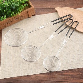 Vctitil 3Pcs Stainless Steel Round Hot Pot Strainer Set,Strainer Skimmer Spoon for Frying and Cooking,Kitchen Utensils Sifting Home Colander,Professional Skimmer Ladle