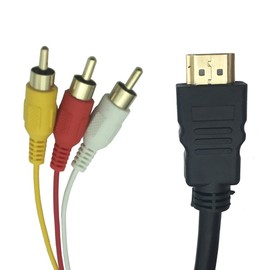 Like-You HDMI A/M TO 3RCA Connecting Cable Gold Plated Component Male TV Video Terminal 1.5m