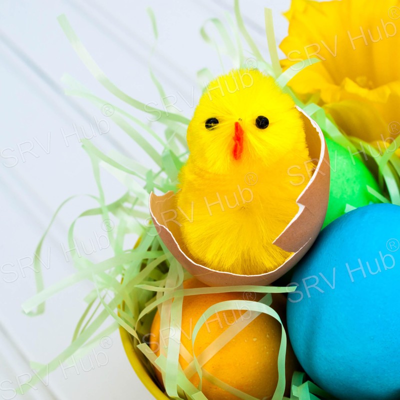 12PCs Easter Chicks, Mini Easter Chicks Yellow Easter Chenille Chicks