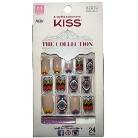 KISS The Collection 24 Glue-On Nails MEDIUM #62272 MULTICOLORED (NEW/See Photos)