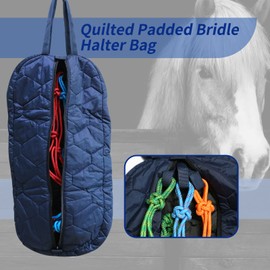 RideFound Bridle Bag for Horses, Durable Nylon Bridle Halter Bag with 3 Layers Padded Horse Tack Carry Bag-Large Capacity Protect Tack