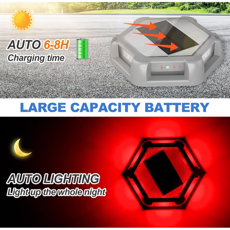 CREPOW Solar Dock Lights Driveway Deck Lights - 12 Packs