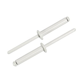 uxcell 50Pcs 3/16"x1" Aluminum Blind Rivets, Aluminum Grip and Steel Mandrel, Dome Head Long Split Rivets for Metal, Furniture, Automotive, Gray