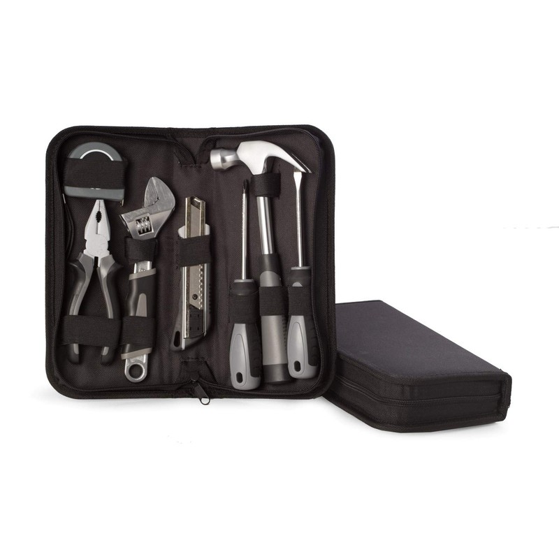 Bey-Berk “Hunter” 8-Piece Tool Set in Zippered Canvas Case (Black),