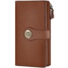 Travelambo Women's Wallet RFID Blocking Trifold Clutch Large Capacity Credit