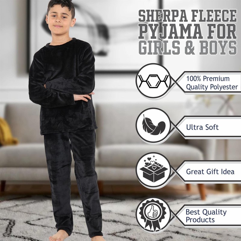 A2Z 4 Kids Childrens Warm Fleece Twosie Crew Neck Pyjamas