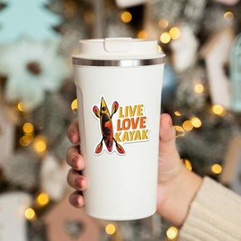 (Set of 10) Kayaking Sticker Go with The Flow, The River is Calling, I Could Use A Good Paddling Waterproof Vinyl Decal Suitable for ​​Water Bottles Laptop 3 Inches