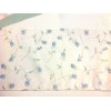 Unbranded Vintage White Sheer with Blue Rose Buds Trim 4