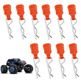 RC Body Clips, 10 Pieces R Type Cotter Pin Silver Cotter Pins Body Shell Pin RC Body Clips RC Accessories for 1/8 1/10 Remote Control Car Shell Model Replacement Part