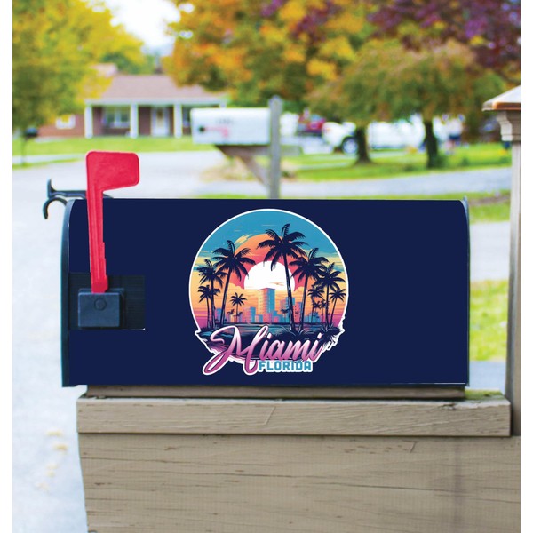 Miami Florida Design B Souvenir Magnetic Mailbox Cover